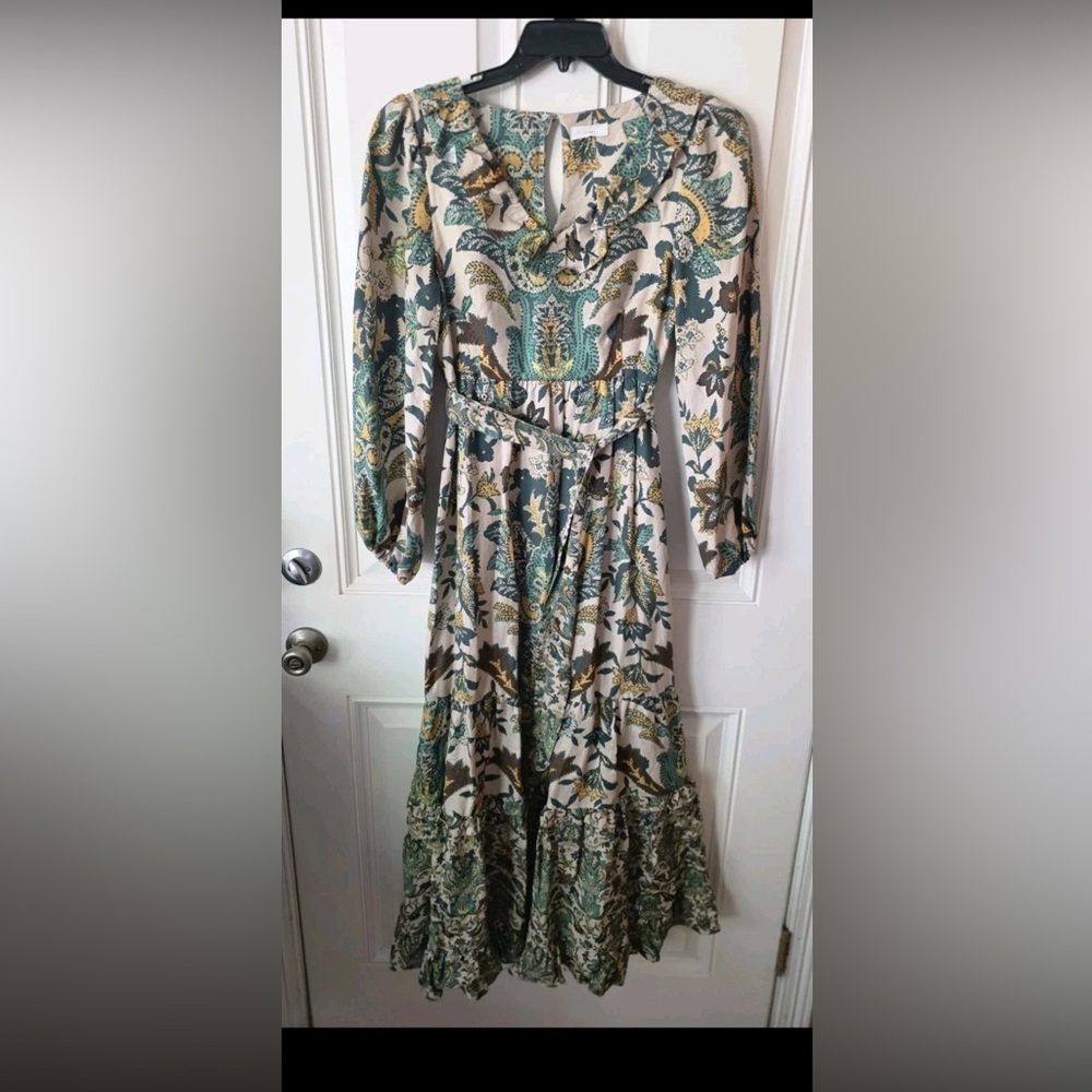 A loves A Maxi Paisley Printed Linen Blend dress Size Small - Picture 3 of 11